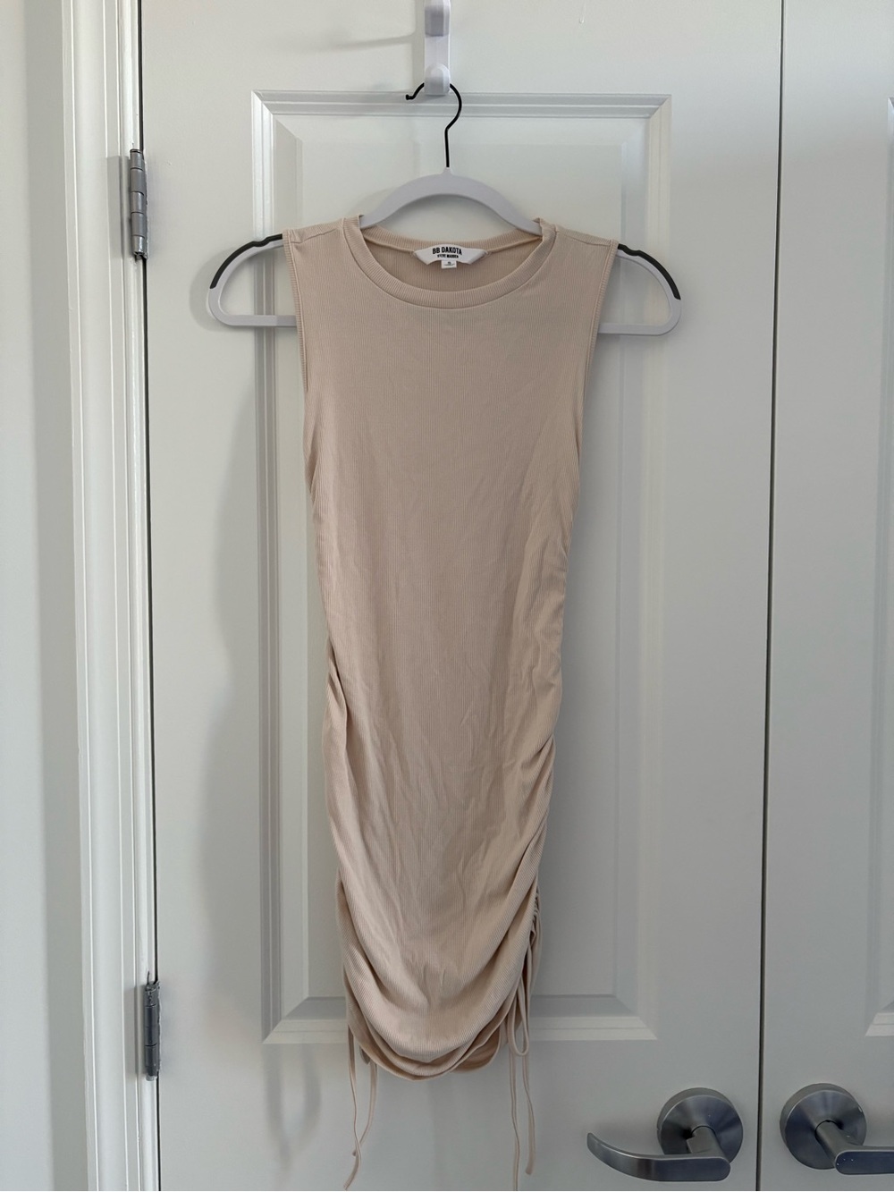 BB Dakota Sleeveless Ruched Midi Dress - Beige